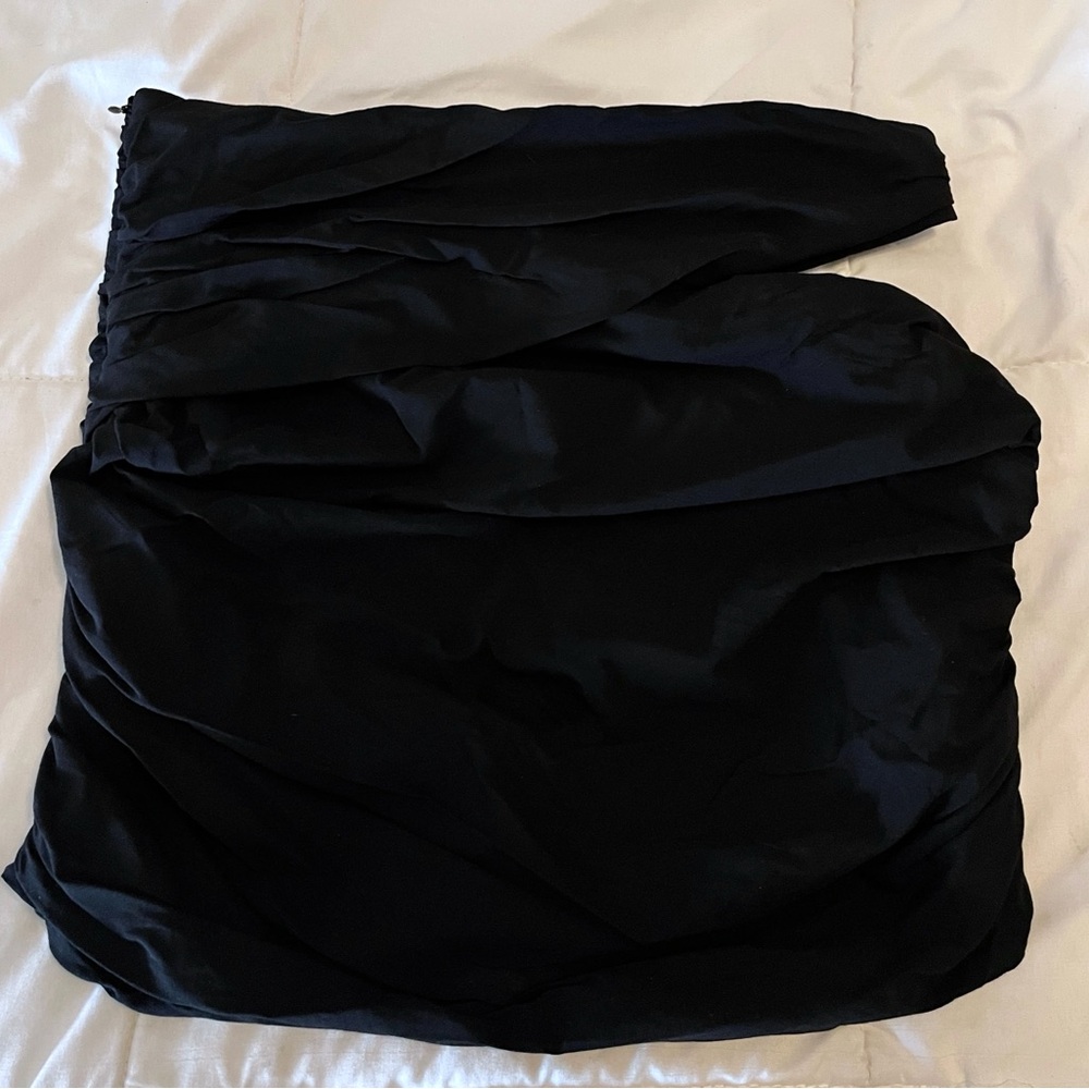 Zara Black Cut Out Draped Ruched Mini Skirt Women’s size xl